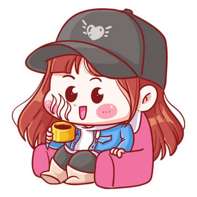 Корейские телеграм каналы. Coffee drinking Chibi girl.