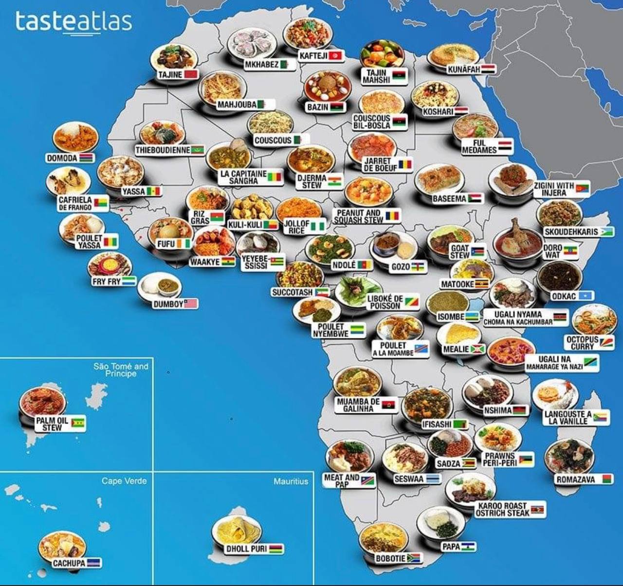 Карта мира с национальными блюдами