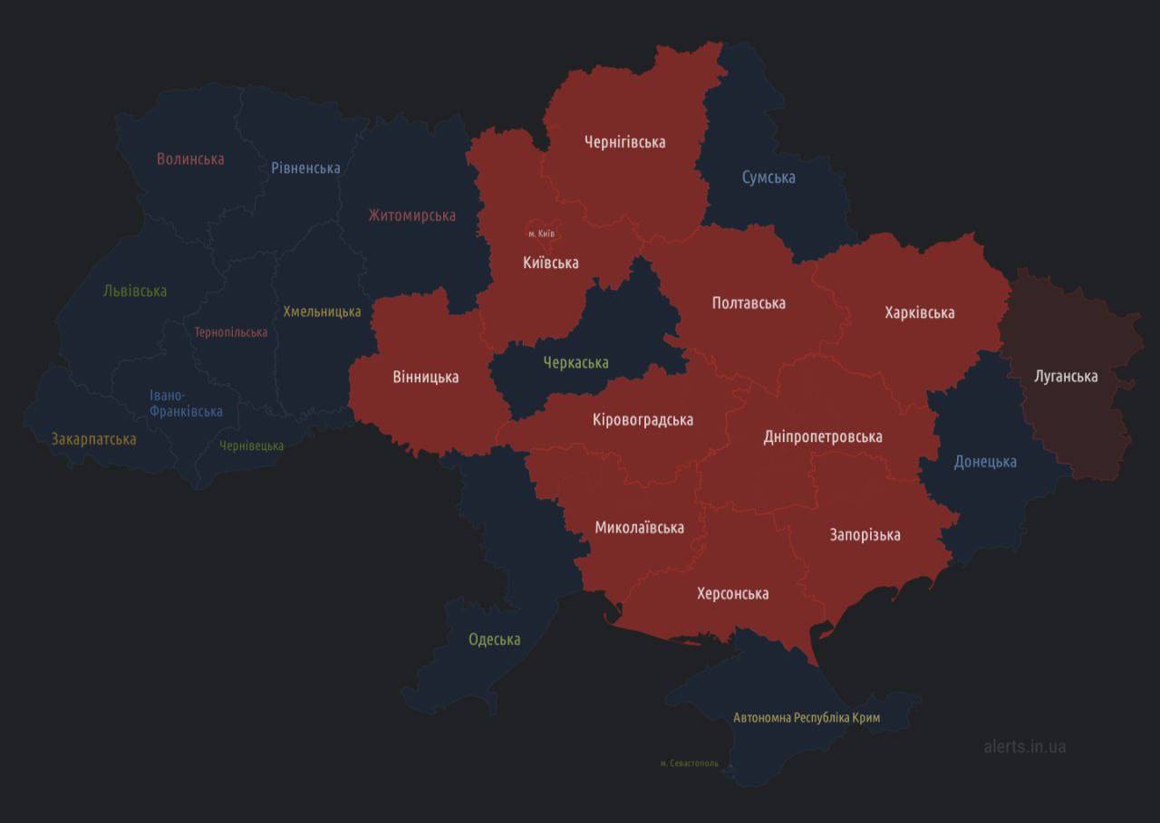 Карта воздушных тревог на украине онлайн в реальном времени