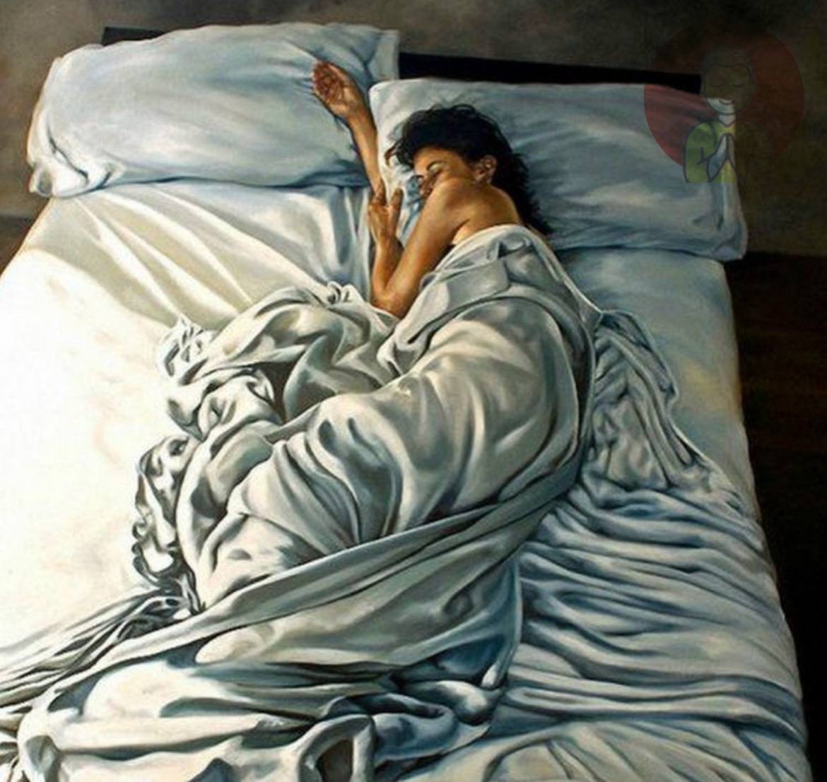 Чужая кровать спать. Реалистическая живопись Eric Zener. Спящий человек. Картина в спальню.