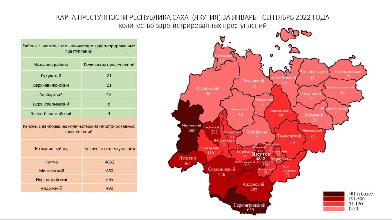 Карта якутии с районами