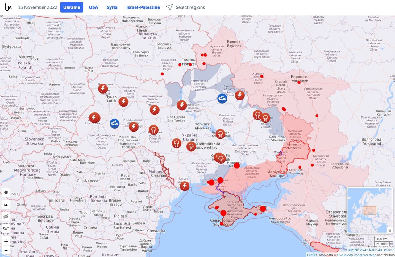 Ракетные удары по украине сегодня карта