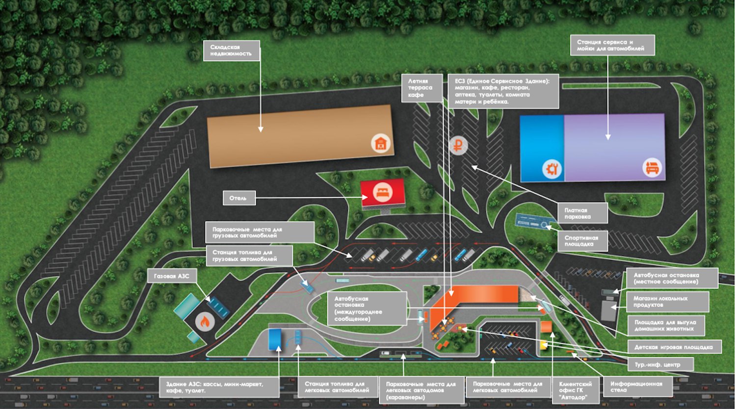 Многофункциональная зона дорожного сервиса