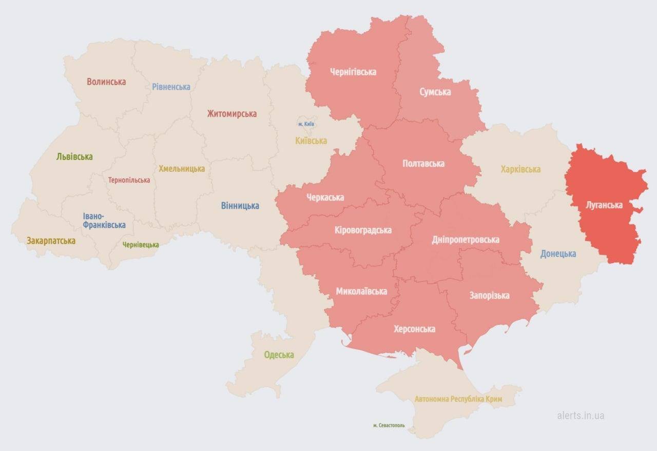 Тревожная карта украины
