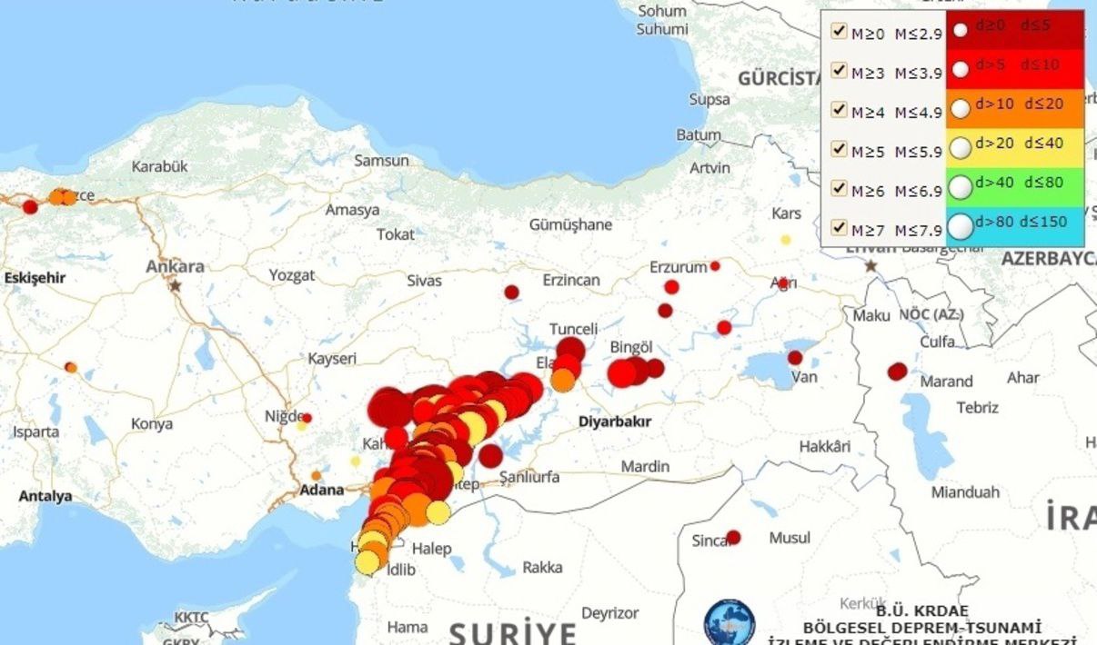 Сейсмическая карта мира онлайн в реальном времени