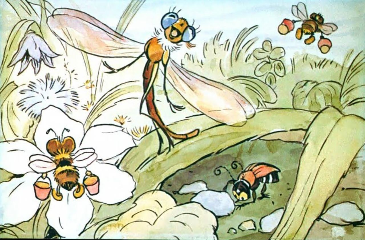 Басня Стрекоза и муравей для детей