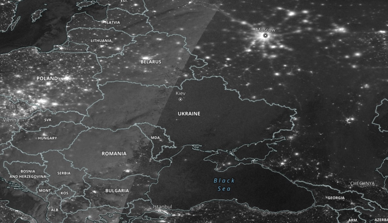 Карта россии ночью из космоса